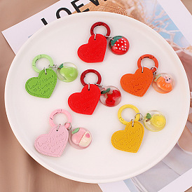 Fruit-shaped Leather Keychain Pendant for Bags and Gifts