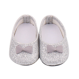 Glitter Cloth Doll Shoes, with Bowknot, for 18 "American Girl Dolls Accessories