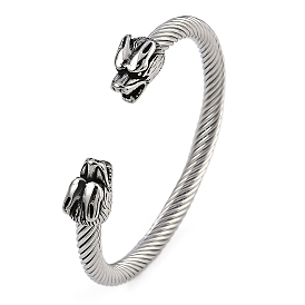 304 Stainless Steel Cuff Bangles for Women, Tiger