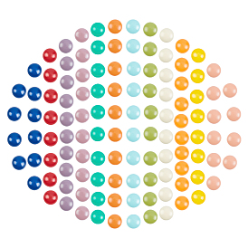 PandaHall Elite 100Pcs 10 Colors Opaque Resin Cabochons, Half Round/Dome