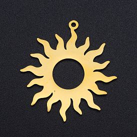 Ионное покрытие (ip) 201 подвески из нержавеющей стали с изображением солнечного затмения, лазерная резка, солнце