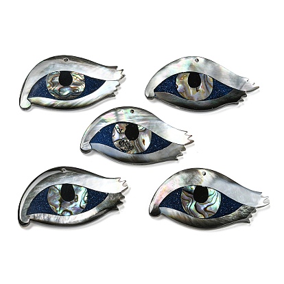Natural Freshwater Shell & Black Lip Shell & Paua Shell & Natural White Shell Big Pendants, Eye Charms
