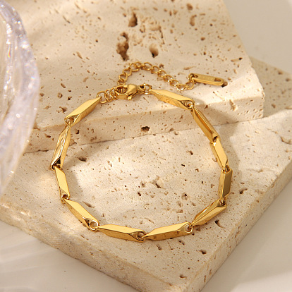 304 браслеты-цепочки из нержавеющей стали для унисекс, реальный 18 k позолоченный