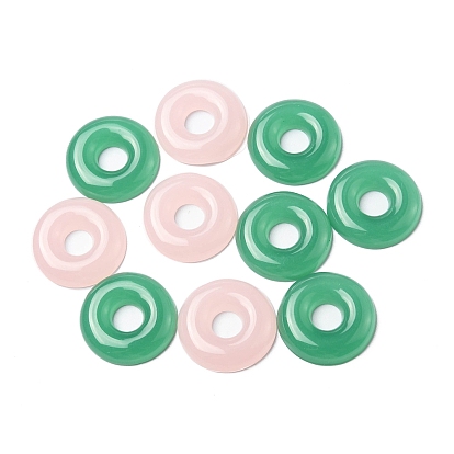 Resin Imitation Gemstone Pendants, Donut Charms