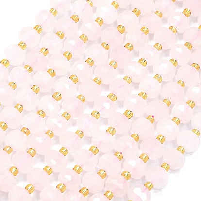 Природного розового кварца нитей бисера, с бисером, граненые, фонарь