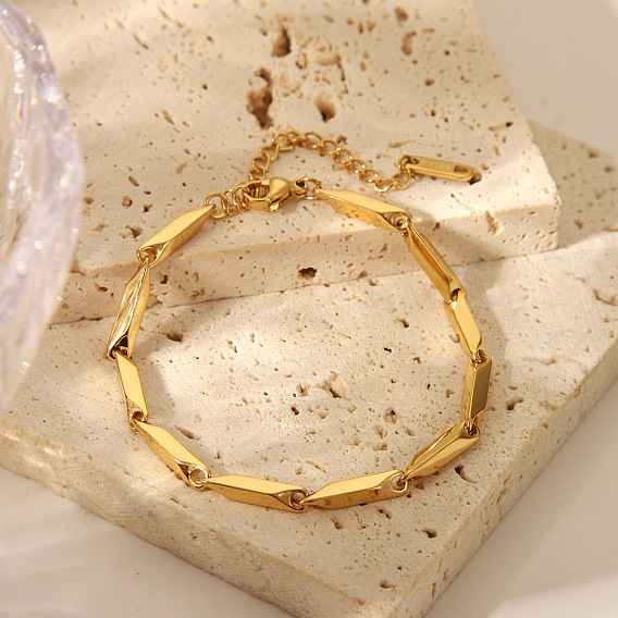 304 браслеты-цепочки из нержавеющей стали для унисекс, реальный 18 k позолоченный