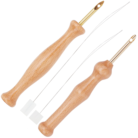 2шт 2 стиль дерево вышивка стежка пробойник игла, инструменты для вышивки крестом