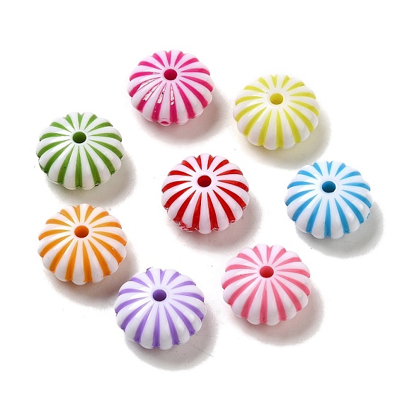 Opaque Acrylic Beads, Craft Style, Flat Round