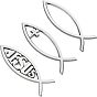 Easter Theme Waterproof ABS Plastic Jesus Fish Decal Sticker, 3D Car Decal Emblem Sticker, for Jesus Christian Fish Symbol