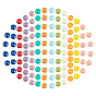 100Stk. 10 Farben undurchsichtige Cabochons aus Harz, halbrund / Dome