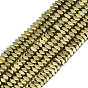 Electroplate Non-magnetic Synthetic Hematite Beads Strands, Square, Faceted