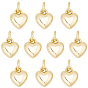 14подвески из латуни с гальваническим покрытием, сердце, с прыжковых колец, долговечный, без свинца и без кадмия