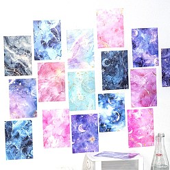 14Pcs Galaxy Theme PET and Paper Self-Adhesive Stickers, for Scrapbooking, Travel Diary Craft