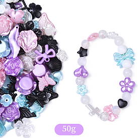 50g 5 цветные акриловые бусины с перламутровым блеском, разнообразные