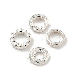 925 Sterling Silver Beads, Ring, Silver Color Plated