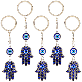 5брелок-планка из сплава в стиле лэмпворк, с брелоками для украшения сумок, синие