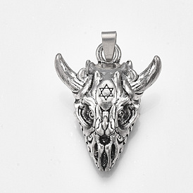 Tibetan Style Alloy Pendants, Sheep Skull Shape