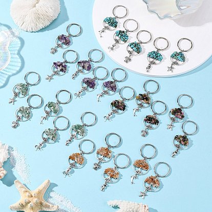 25шт стили тибетский стиль сплав драгоценный камень дерево жизни кайчиан, античное серебро, морская тема