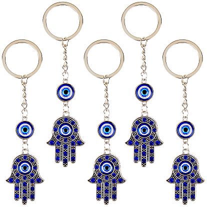 5брелок-планка из сплава в стиле лэмпворк, с брелоками для украшения сумок, синие