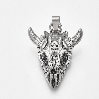 Tibetan Style Alloy Pendants, Sheep Skull Shape