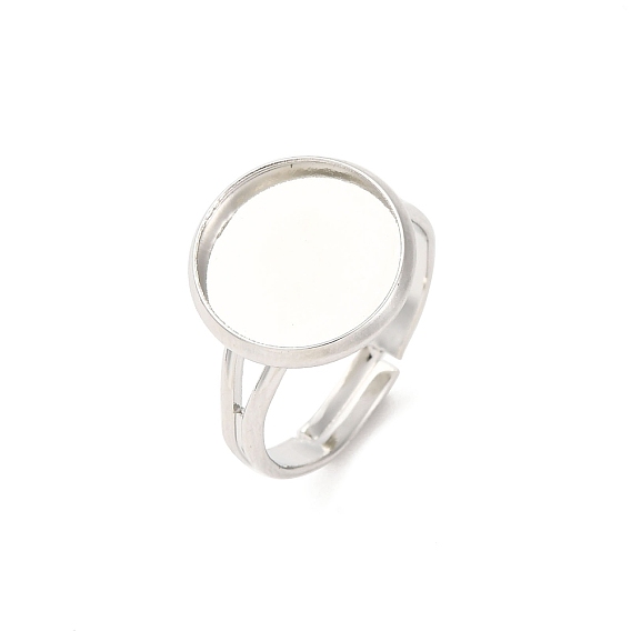 Компоненты регулируется латунные кольца, основная фурнитура для колльца, фурнитура для плоско-круглых кабошонов , без кадмия и без свинца, лоток : 12 мм, 17 мм