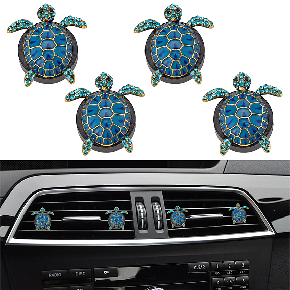 4 сумки, морская черепаха, сплав, стразы, автомобильные воздухозаборники, внутренняя отделка автомобиля, с магнитным ферромарганцевым железом и пластиковым зажимом
