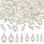 64шт 4 стили АБС-пластик подвески с имитацией жемчуга, с латунной найти, очарование слезы