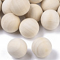 Natural Wooden Round Ball, DIY Decorative Wood Crafting Balls, Unfinished Wood Sphere, No Hole/Undrilled, Undyed, Lead Free