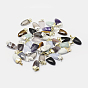 Natural Gemstone Pendants, with Brass Findings, Long-Lasting Plated, Faceted, Triangle