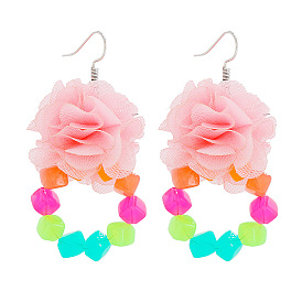 Bohemian Acrylic Flower Earrings with Beachy Vibes for Women