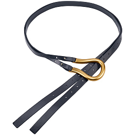 Ремни-цепочки из искусственной кожи с застежками из золотистого сплава