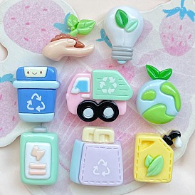 Кабошоны из непрозрачной смолы серии «Защита окружающей среды», разнообразные