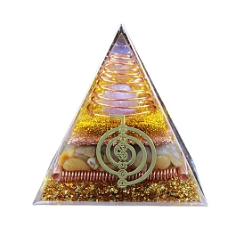 Генераторы энергии смолы оргонитовой пирамиды, Рейки натуральный драгоценный камень внутри для украшения домашнего офиса