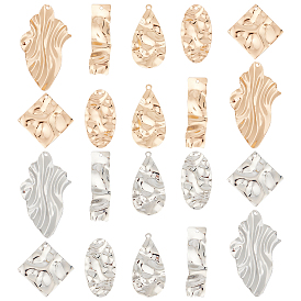 20 шт 10 стиль латунные подвески, , овал/прямоугольник/ромб/капля/шарм самородков