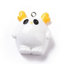 Непрозрачные подвески смолы, эльфийские прелести, с платиновыми тоновыми железными петлями