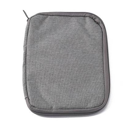 Bolsa de almacenamiento de correas de reloj de nylon, correa de reloj estuche de transporte, organizador de reloj y cable usb, con la cremallera, Rectángulo