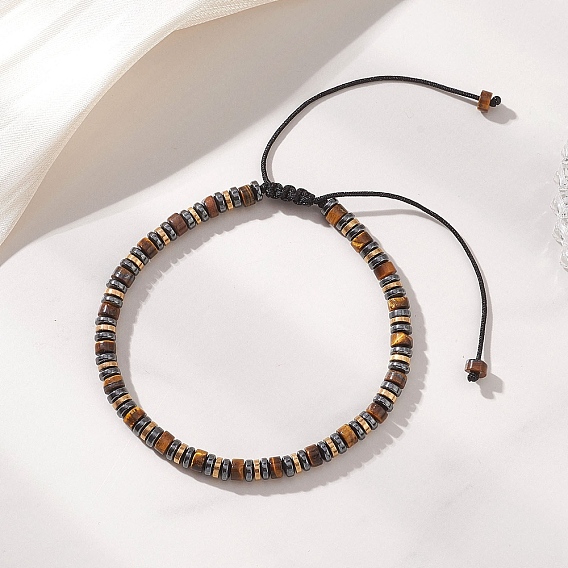 Браслеты из немагнитных синтетических гематитовых и натуральных бусин из тигрового глаза, плетеные из бусин, для женщин и мужчин.