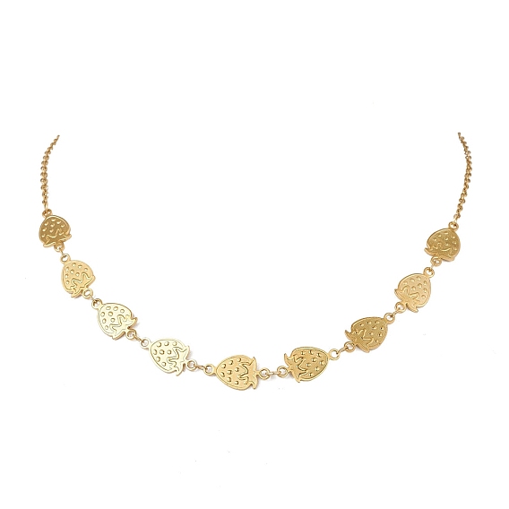 304 Женские ожерелья из нержавеющей стали с клубничными звеньями