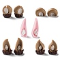 3D Animal Ear Opaque Resin Cabochons, Rabbit/Bear/Fox/Squirrel/Koala Ears, for DIY Headband Making