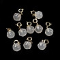 Natural White Agate Pendant Decorations, Bell Gems Ornament with Brass Spring Ring Clasps