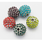 Alloy Beads, with Middle East Rhinestones, Round, 12.5x12mm, Hole: 2mm