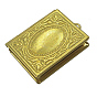 Brass Locket Pendants, Photo Frame Charms for Necklaces, Lead Free and Cadmium Free, Rectangle, 11x14x3mm, Hole: 2mm