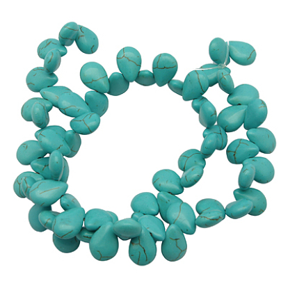 Synthetic Howlite Beads, Dyed, Drop, 14x10x5mm, Hole: 1mm, about 900pcs/kg