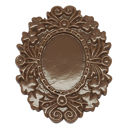 Непрозрачные настройки смолы кабошоны, цветок, 50x40x4 мм, внутренний диаметр: 25x18 мм