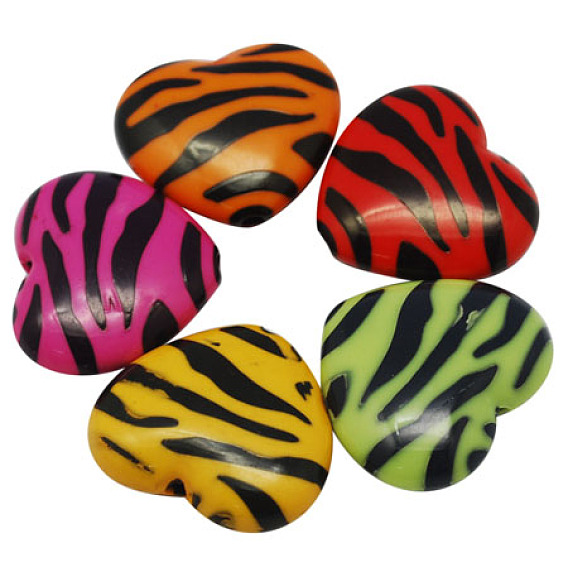 Opaque Acrylic Beads, Heart