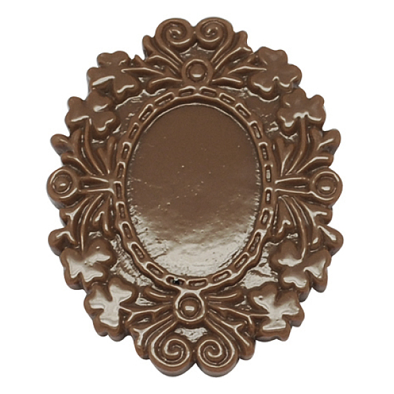 Opaque Resin Cabochons Settings, Flower, 50x40x4mm, Inner Diameter: 25x18mm