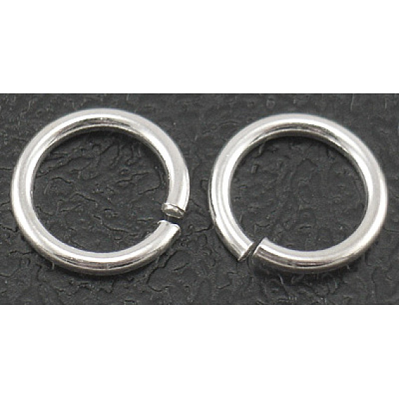 925 Sterling Silver Open Jump Rings, Round Rings, 5x0.8mm, about 1470pcs/100g