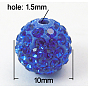 Mideast Rhinestones Beads, with Polymer Clay, Round Pave Disco Ball Beads, PP13(1.9~2mm), 10mm, Hole: 1.5mm