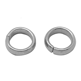 201 Быстроразъемные соединения из нержавеющей стали, связывающий кольца, круглые, 5~6x2 мм, отверстие : 4 мм