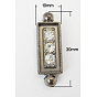Alloy Rhinestone Bar Spacers, with Rhinestones, Rectangle, 30x10x5mm, Hole: 1.5mm